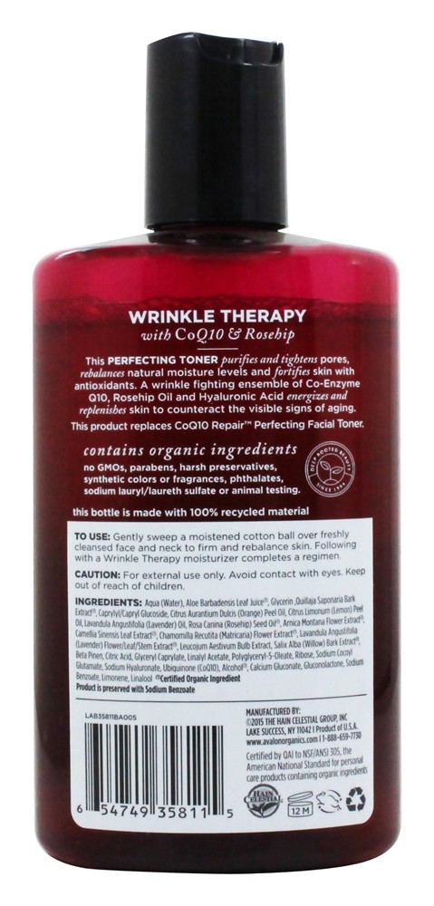 Reparação CoQ10 Aperfeiçoando Toner Facial - 8 fl. oz. (Anteriormente Renovação celular Cuidados com a pele de defesa contra rugas) Avalon Organics - Imagem 2