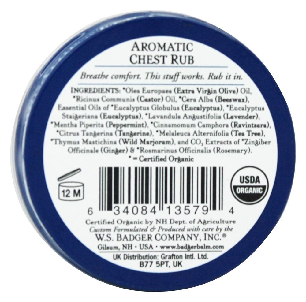 Peito aromático esfregue eucalipto e hortelã - 2 oz. Badger - Imagem 2
