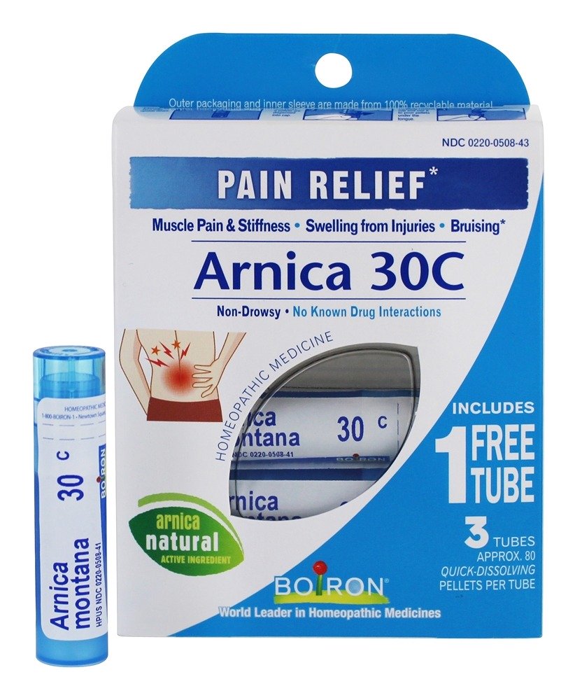 Medicamento Homeopático da Arnica para Alívio da Dor 30 C - 3 Tubos Boiron
