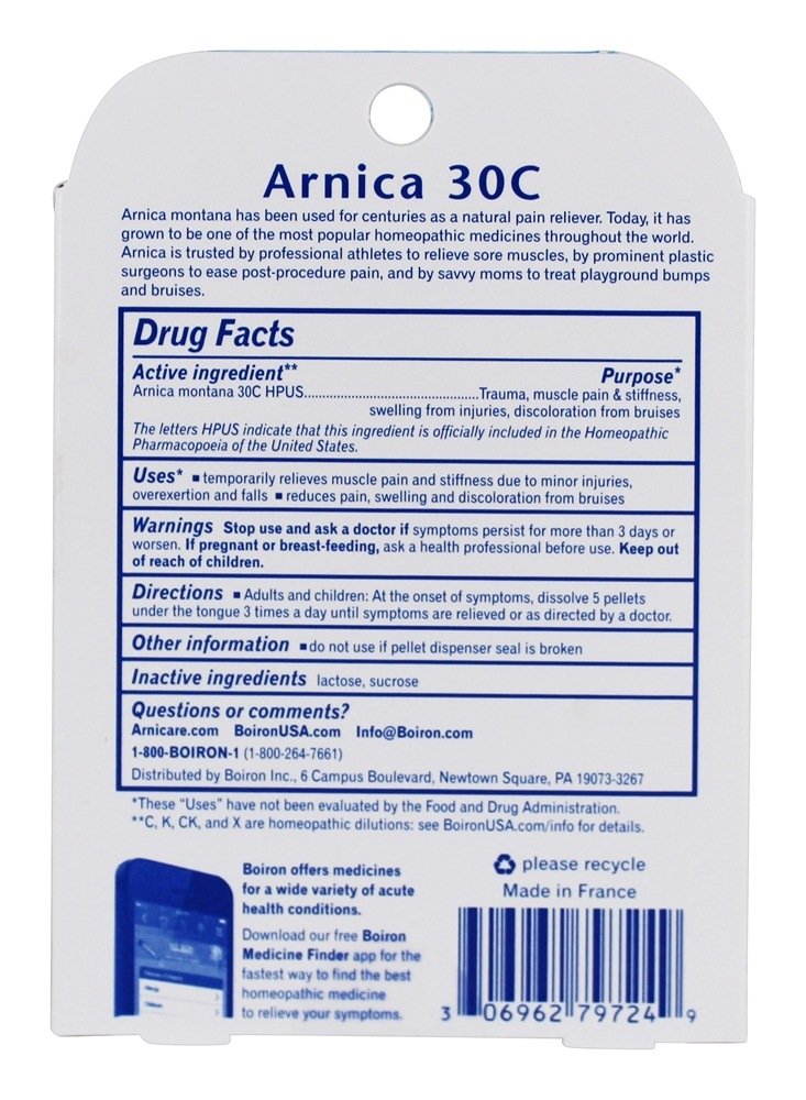 Medicamento Homeopático da Arnica para Alívio da Dor 30 C - 3 Tubos Boiron - Imagem 2
