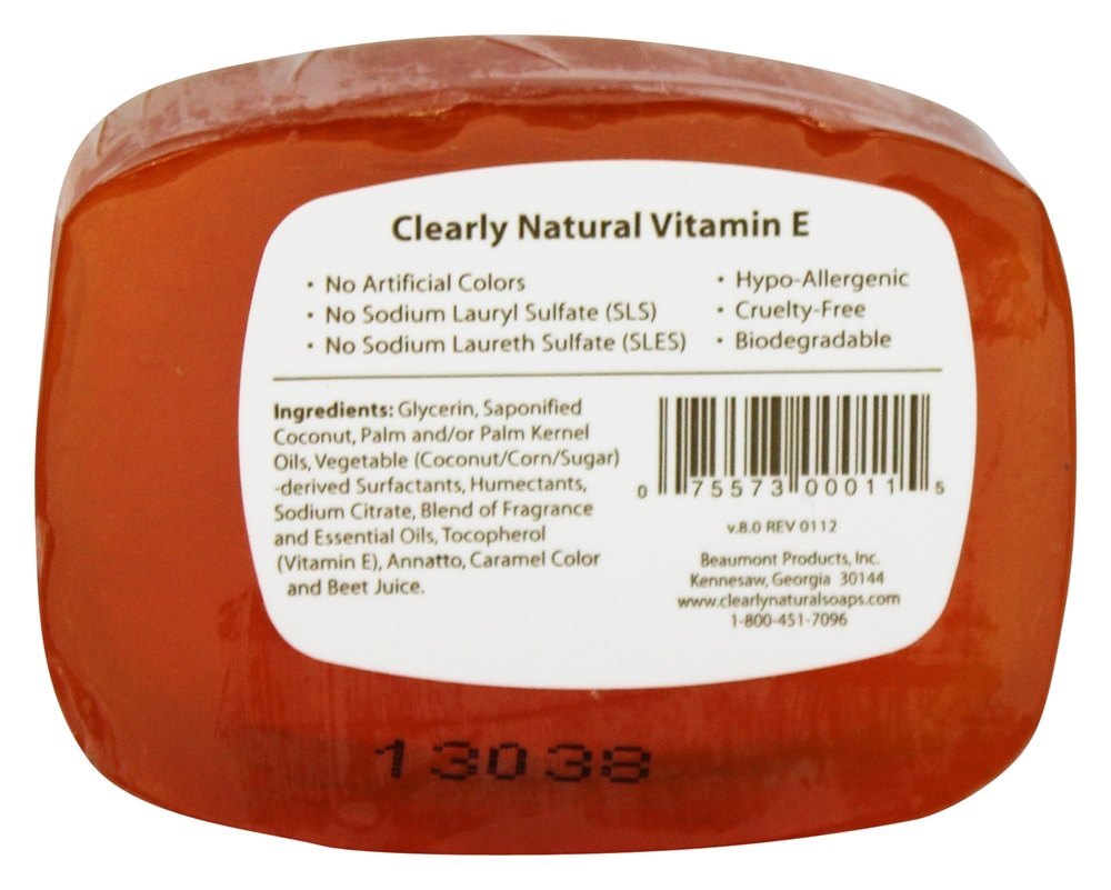 Vitamina E Sabonete de Glicerina - 4 oz. Clearly Natural - Imagem 2