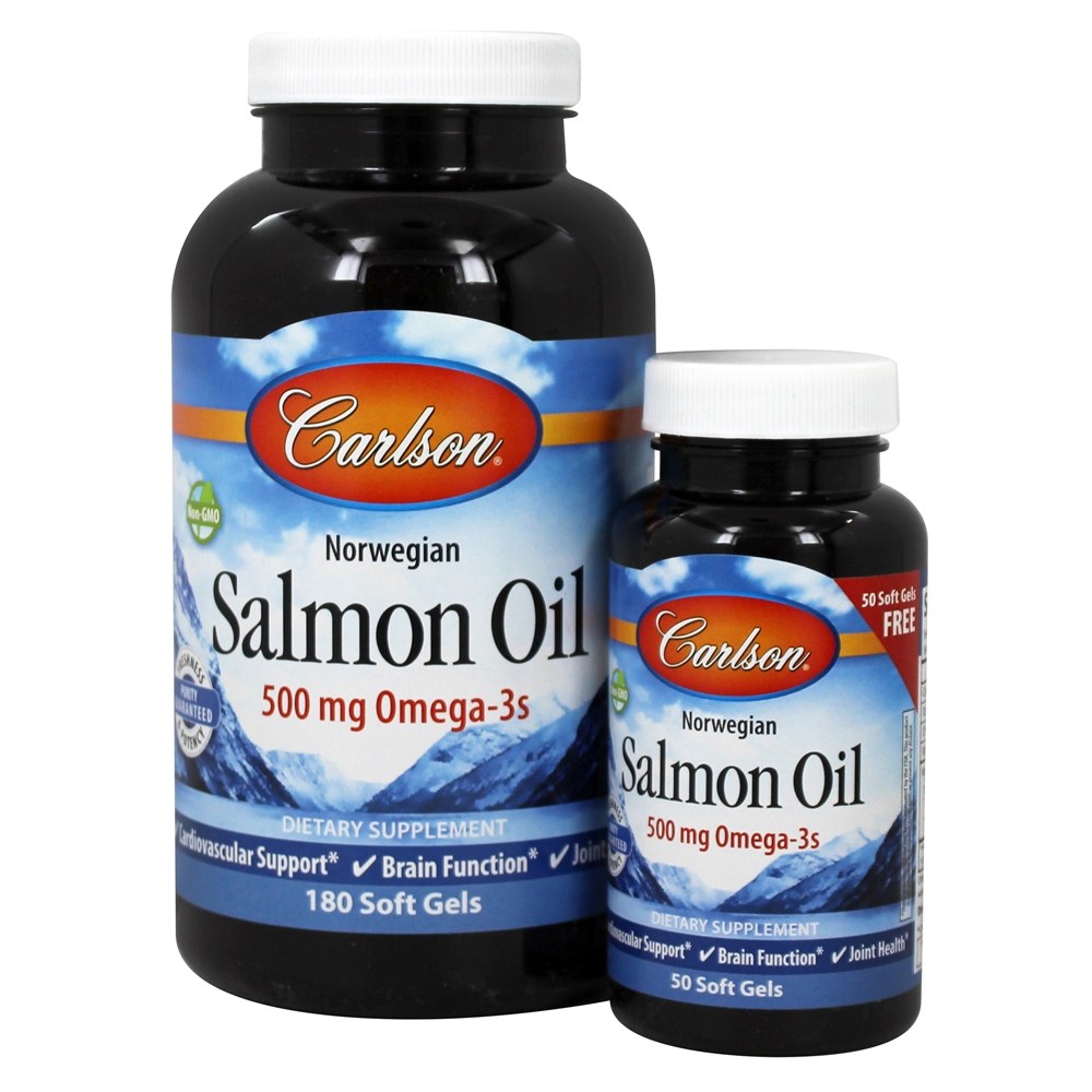 Óleo de Salmão Norueguês com Pacote Bônus 500 mg. - 230 Softgels Carlson Labs