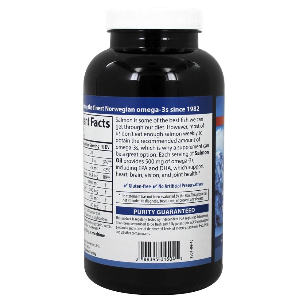 Óleo de Salmão Norueguês com Pacote Bônus 500 mg. - 230 Softgels Carlson Labs - Imagem 3