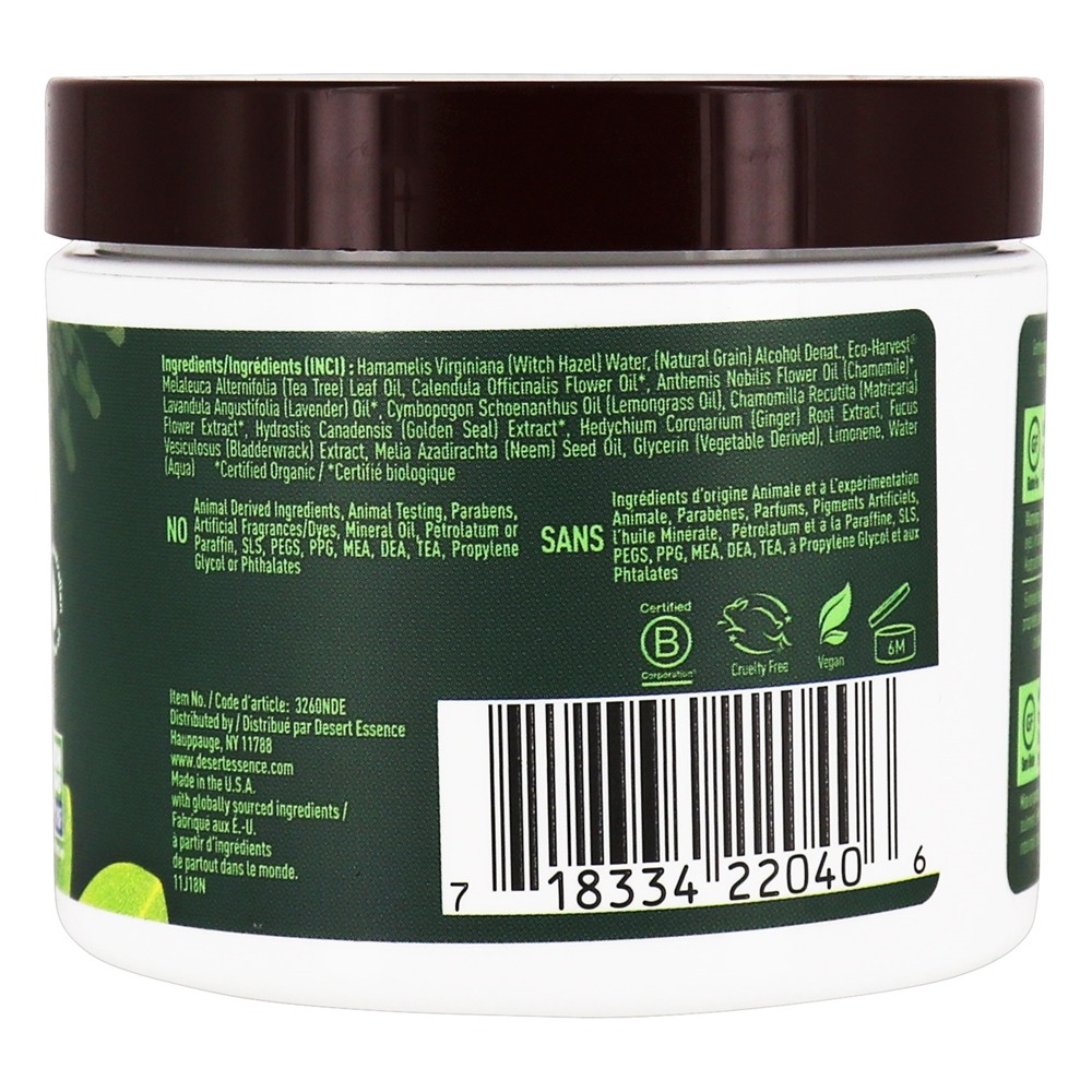 Natural Facial Limpeza Almofadas com Chá árvore óleo - 50 Almofadas Desert Essence - Imagem 2