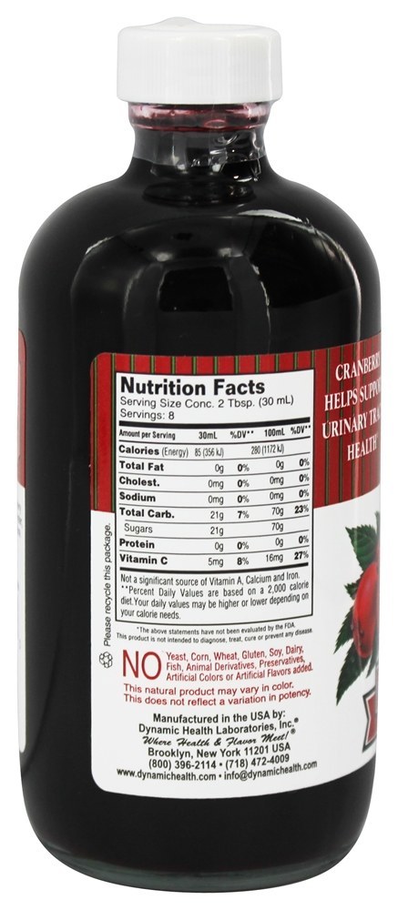 Concentrado de suco 100 % Pure Cranberry - 8 fl. oz. Dynamic Health - Imagem 3