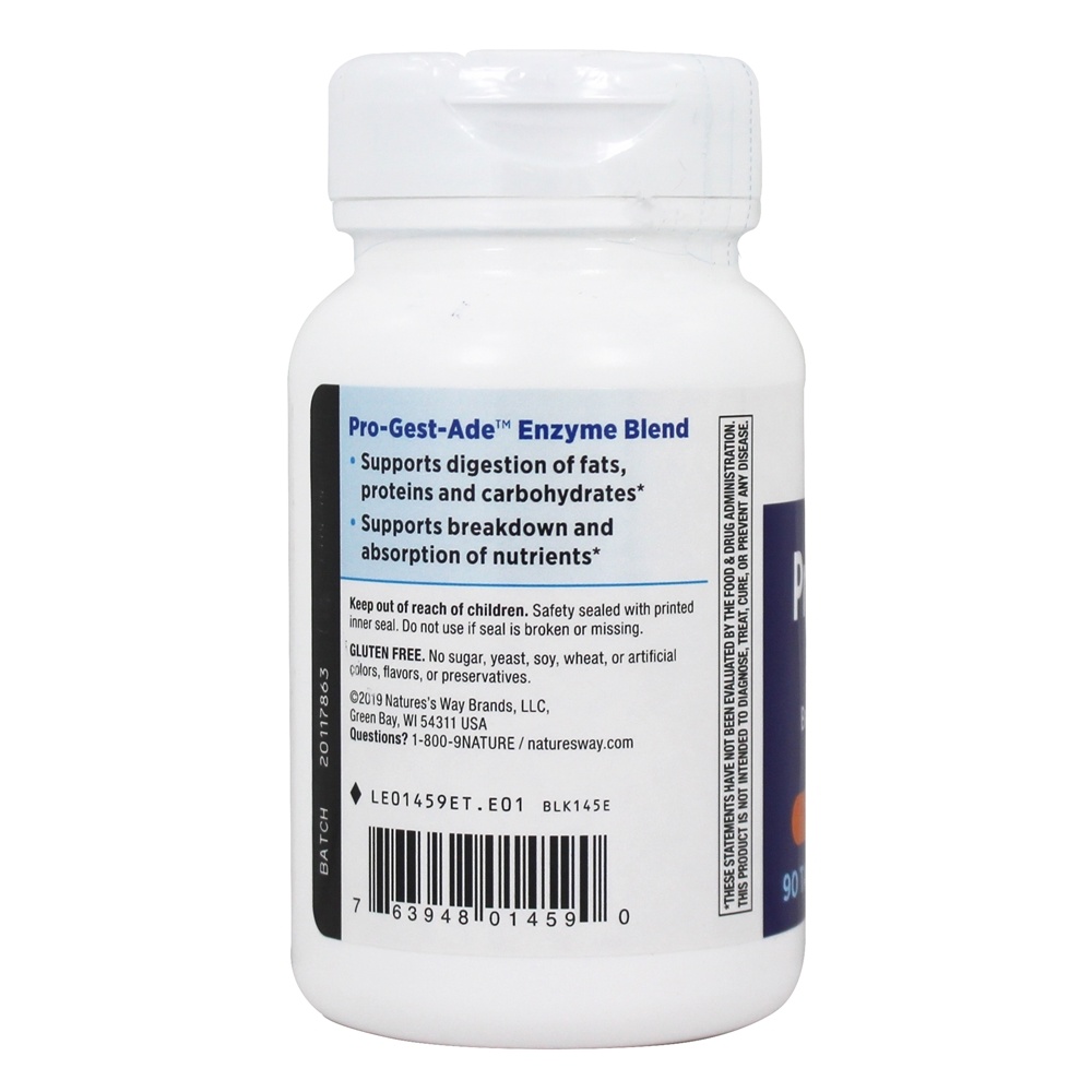 Mistura de enzimas Pro-Gest-Ade Digestão saudável - 90 Tablets Nature's Way - Imagem 3