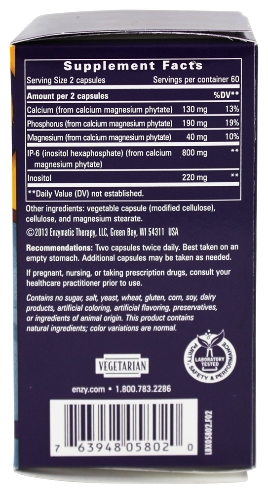 Cell Forté IP6 & Inositol - Cápsulas vegetarianas 120 Enzymatic Therapy - Imagem 2