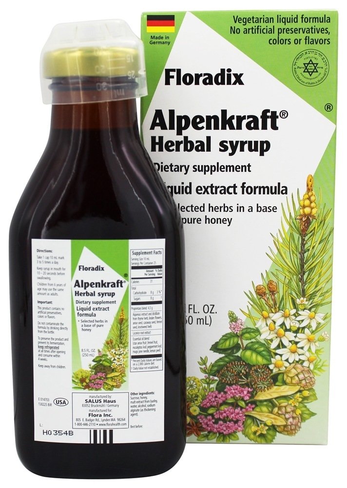 Xarope de ervas Floradix Alpenkraft - 8.5 oz. Flora