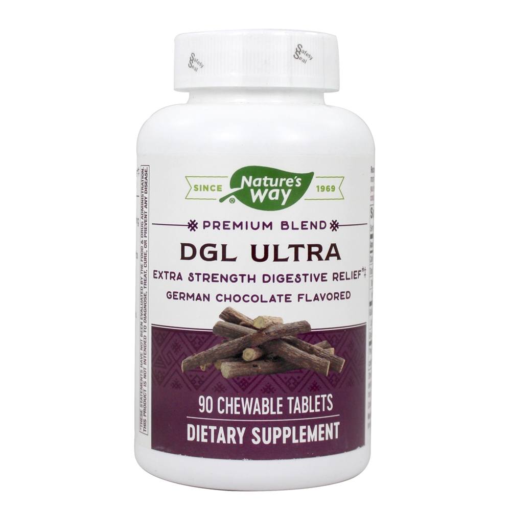 DGL Ultra Chocolate Alemão - 90 comprimidos mastigáveis Nature's Way