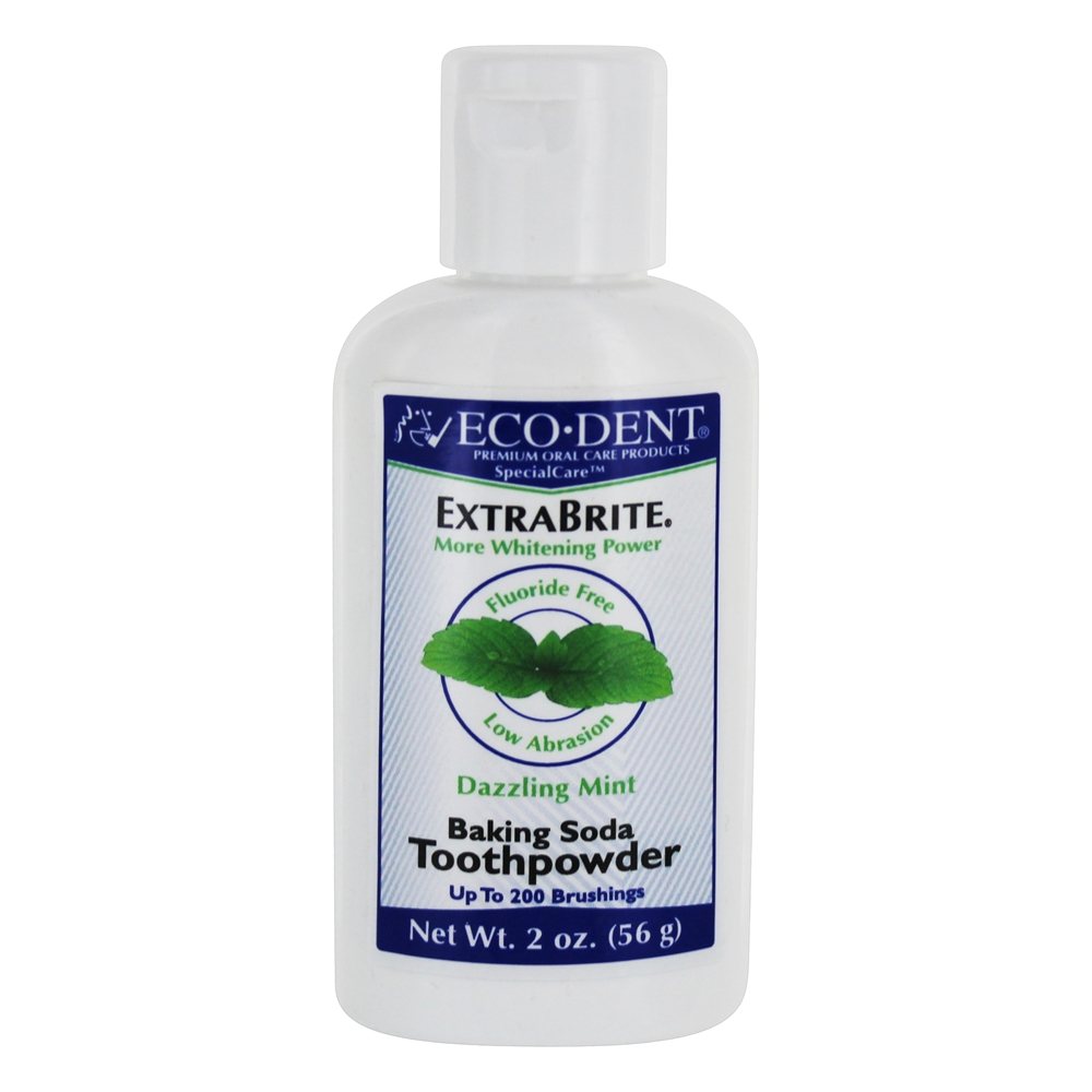 Extrabrite Cozimento Soda Toothpowder Deslumbrante Hortelã - 2 oz. Eco-Dent