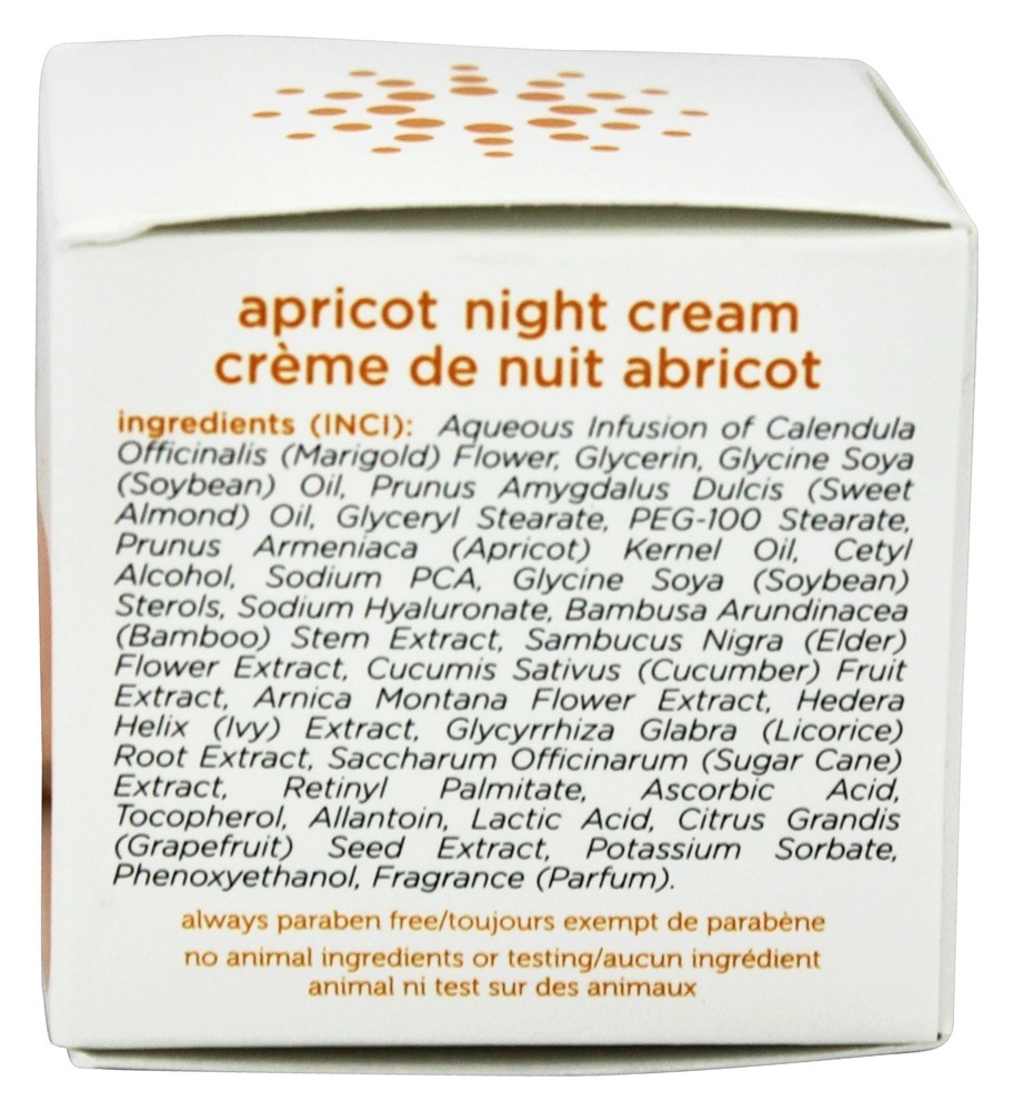 Creme noturno de damasco intensivo para rosto - 1.65 oz. Earth Science - Imagem 2