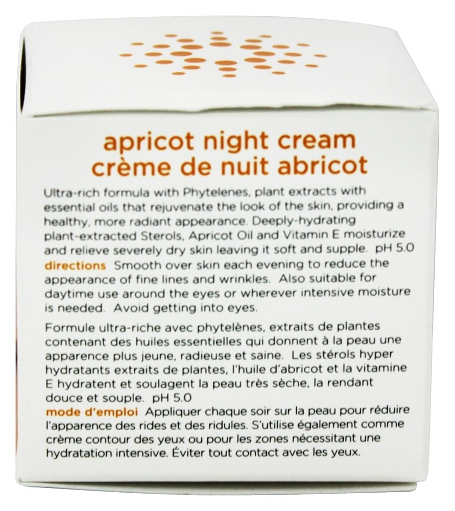 Creme noturno de damasco intensivo para rosto - 1.65 oz. Earth Science - Imagem 3