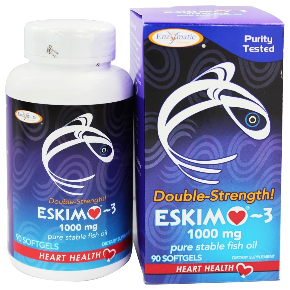 Eskimo-3 Óleo de Peixe Estável Natural Dupla Força 1000 mg. - 90 Softgels Enzymatic Therapy