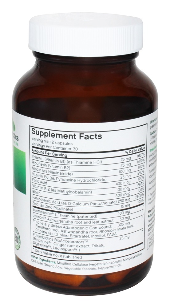 StressAssist Complexo de L-Teanina Para o Estresse - Cápsulas vegetarianas 60 Futurebiotics - Imagem 2