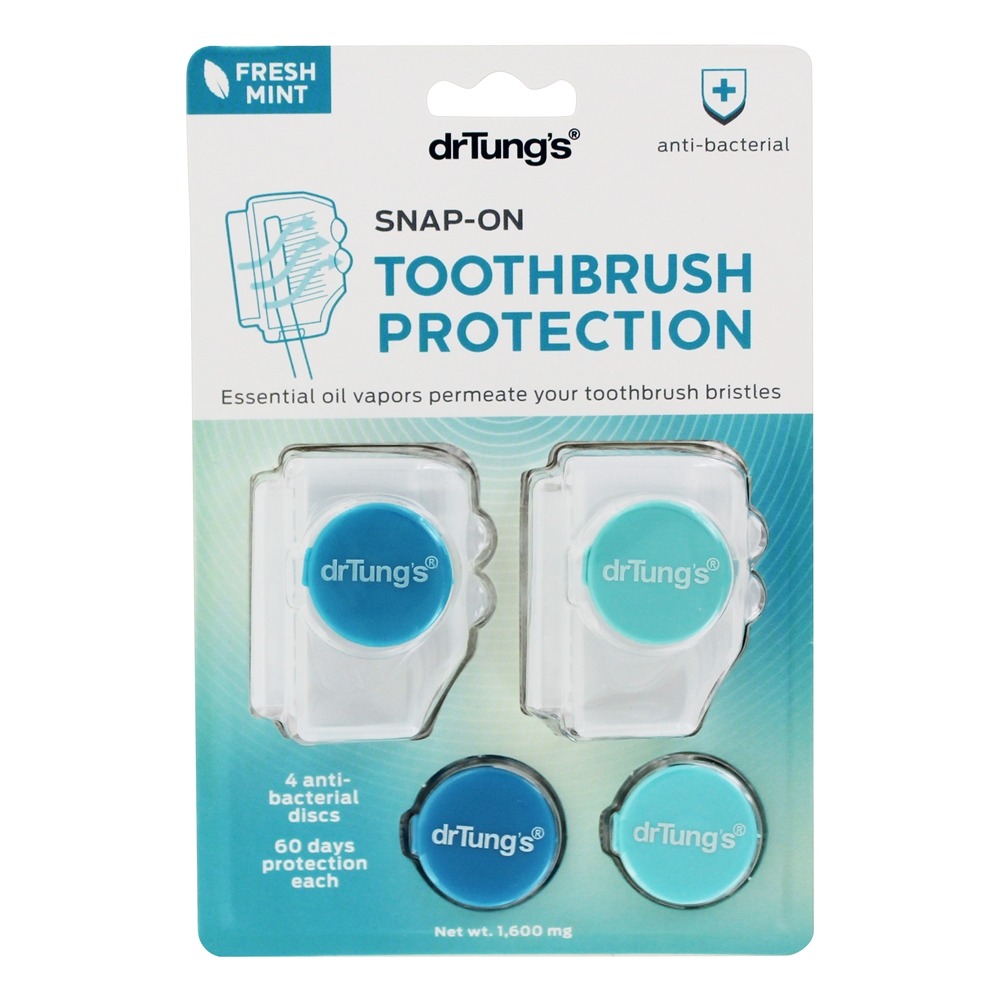 Proteção contra a escova de dentes de encaixe + 4 Discos de recarga anti-bacterianos - 2 Peça (s) DrTung's - Imagem 2