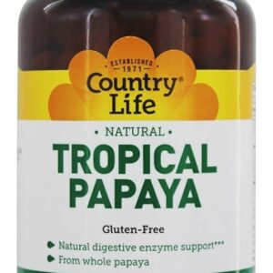 Papaia Tropical Natural 25 mg. - Wafers mastigáveis 500 Country Life