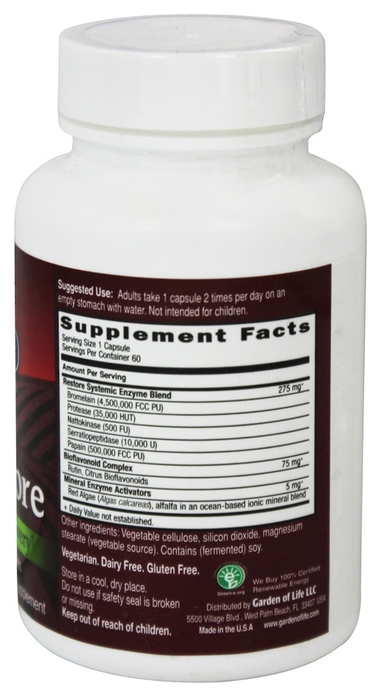 FYI restaurar recuperação muscular e tecidual - Cápsulas 60 Garden of Life - Imagem 2