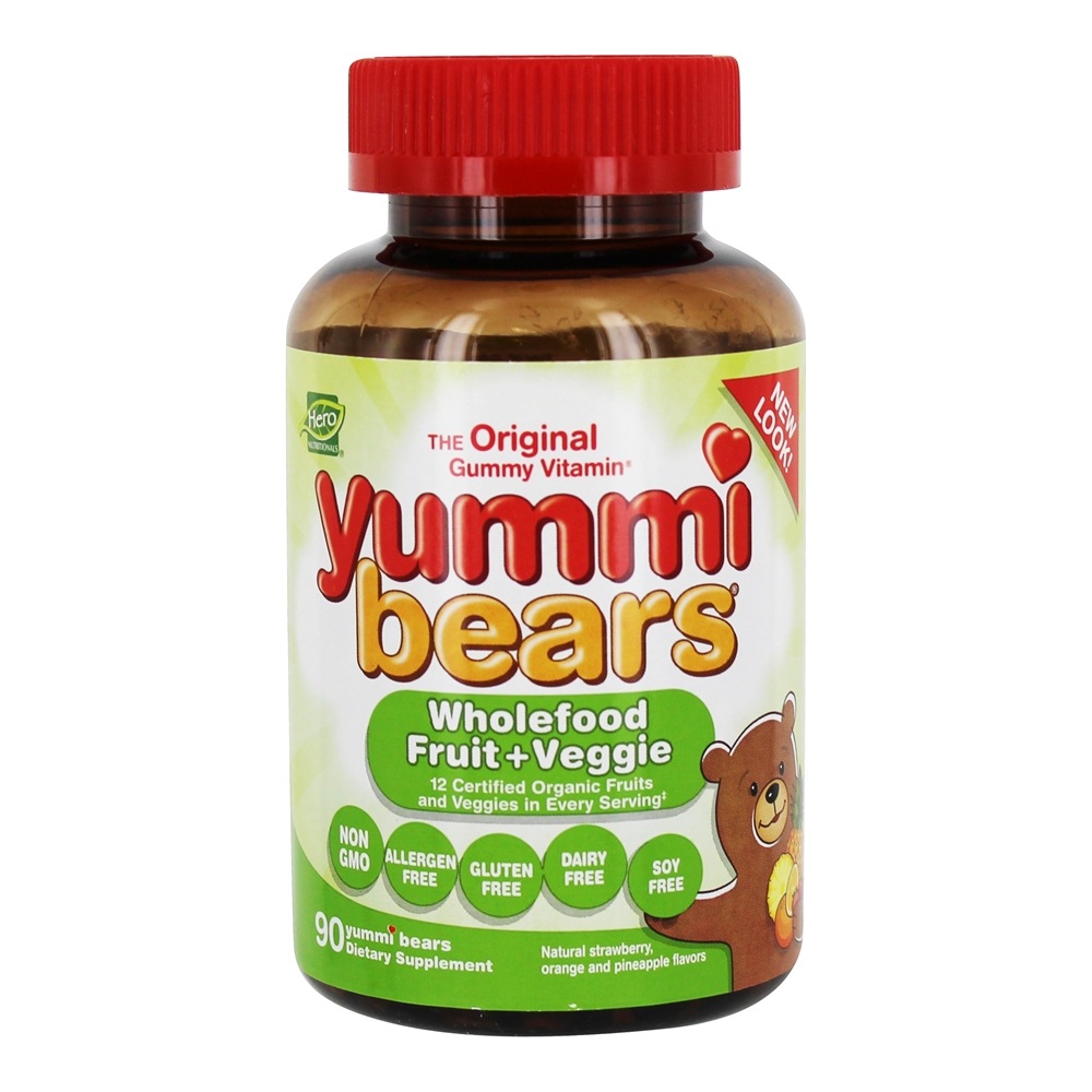 Yummi Ursos Infantil Wholefoo Fruto + Vegetariano - 90 Gummies Hero Nutritionals Products - Imagem 2