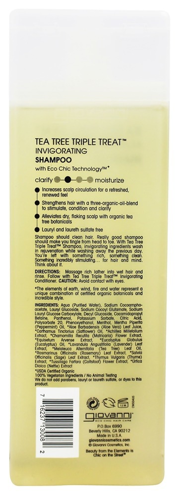 Xampu Revigorante Chá árvore Triplo Tratar - 8.5 fl. oz. Giovanni - Imagem 2