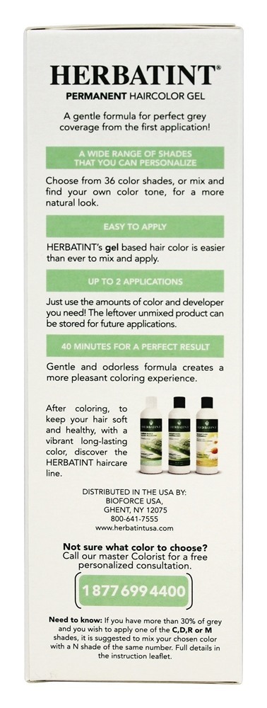 Gel permanente Herbal Haircolor 7C Ash Blonde - 4.5 fl. oz. Herbatint - Imagem 4