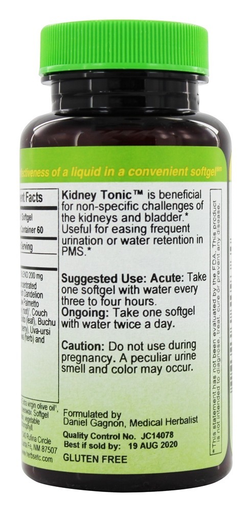 Tônico Rim Sem Álcool - 60 Softgels Herbs Etc - Imagem 3