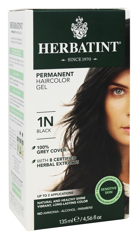 Gel Permanente Herbal Haircolor 1N Preto - 4.5 fl. oz. Herbatint