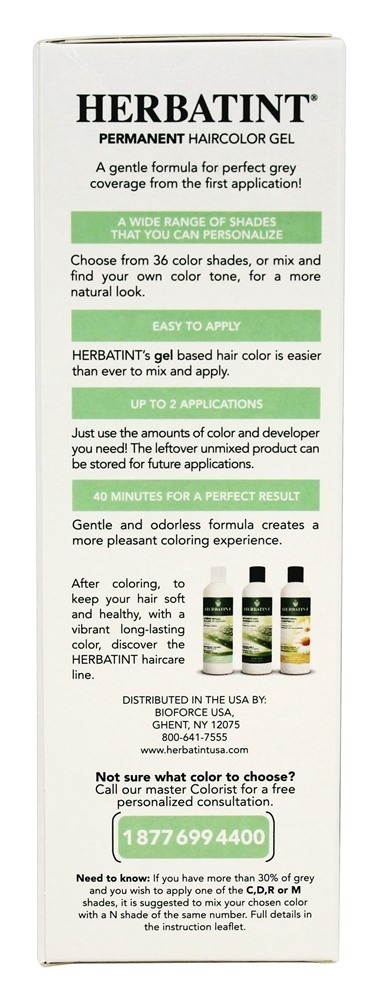 Gel Permanente Herbal Haircolor 1N Preto - 4.5 fl. oz. Herbatint - Imagem 6