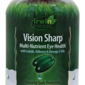 Visão de saúde ocular multi-nutrientes afiada com luteína, mirtilo & Omega - 3 Óleos - 42 Softgels Irwin Naturals