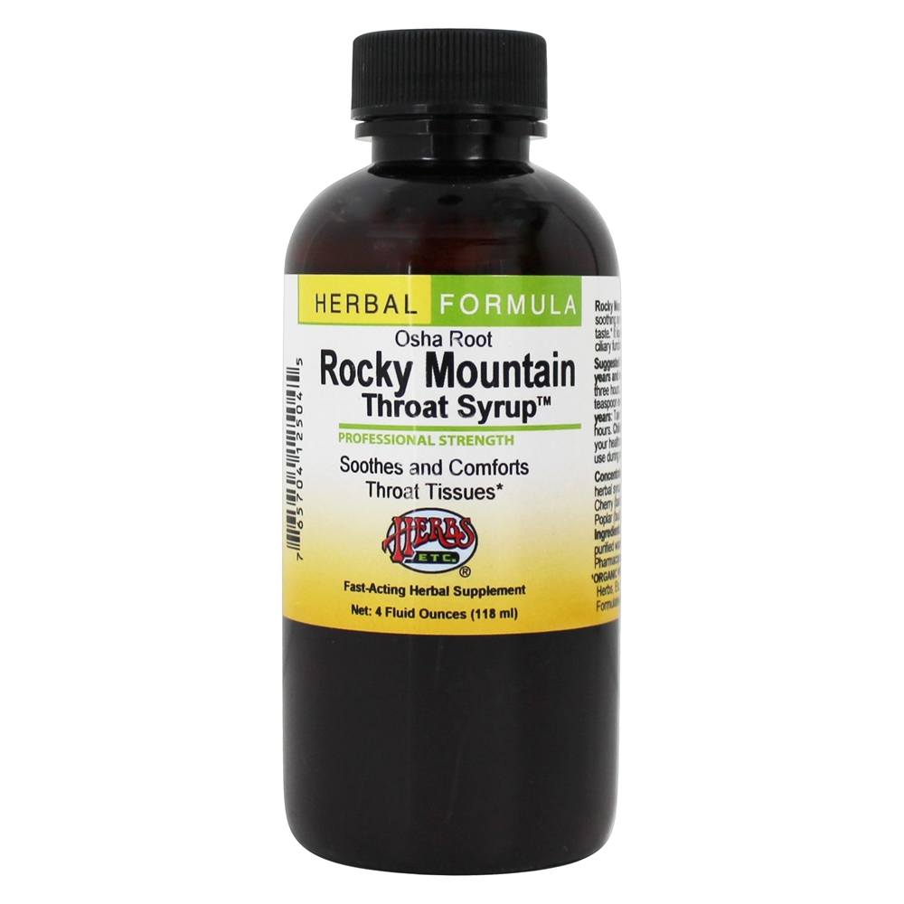 Raiz de Osha xarope de garganta de montanha rochosa - 4 fl. oz. Herbs Etc - Imagem 2