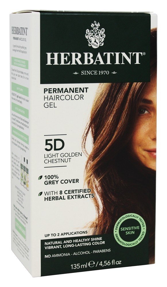Gel Permanente Haircolor Herbal Gelado Castanho Claro 5D - 4.5 fl. oz. Herbatint