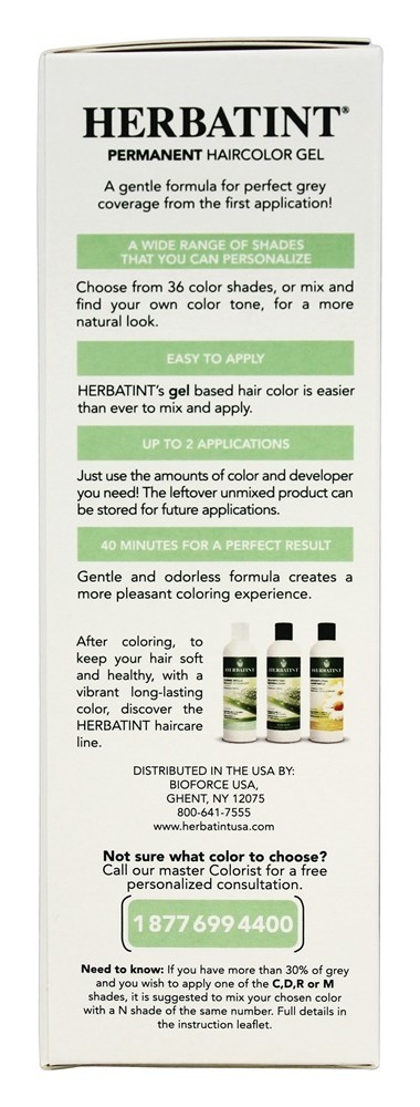 Gel Permanente Haircolor Herbal Gelado Castanho Claro 5D - 4.5 fl. oz. Herbatint - Imagem 4