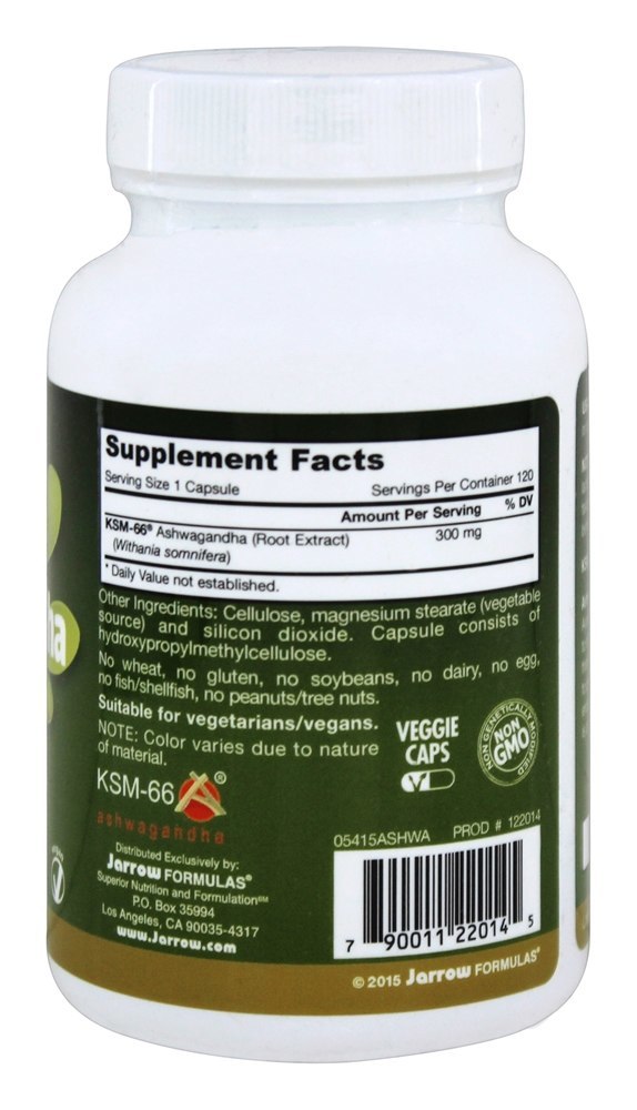 Ashwagandha 300 mg. - Cápsulas vegetarianas 120 Jarrow Formulas - Imagem 2