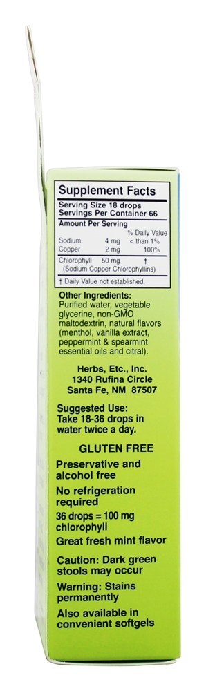 ChlorOxygen Clorofila Concentrado de Força Profissional Sem Álcool Hortelã - 1 fl. oz. Herbs Etc - Imagem 2