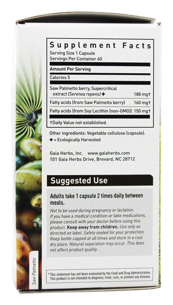 Saw Palmetto em Phyto Cápsulas Líquidas - Cápsulas vegetarianas 60 Gaia Herbs - Imagem 2