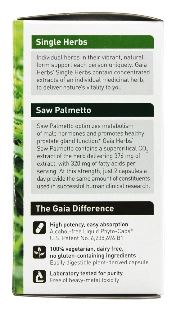 Saw Palmetto em Phyto Cápsulas Líquidas - Cápsulas vegetarianas 60 Gaia Herbs - Imagem 4