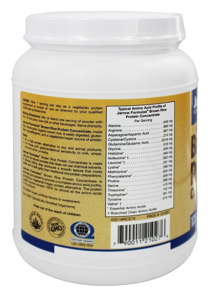 Baunilha De Proteína De Arroz Integral Em Pó - 1.1 lbs. Jarrow Formulas - Imagem 3