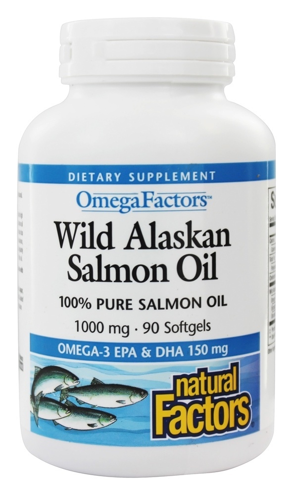 OmegaFactors Óleo de Salmão Selvagem do Alasca 1000 mg. - 90 Softgels Natural Factors