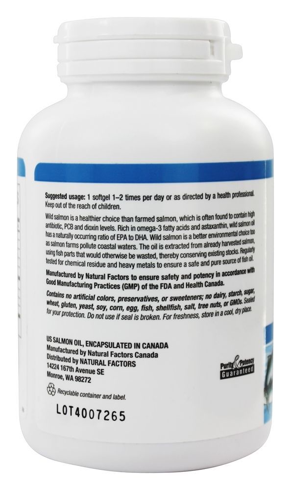 OmegaFactors Óleo de Salmão Selvagem do Alasca 1000 mg. - 90 Softgels Natural Factors - Imagem 3