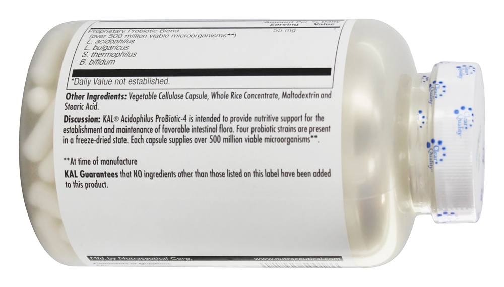 Acidophilus Probiotic-4 500 Bilhões de UFC - Cápsulas 250 Kal - Imagem 3