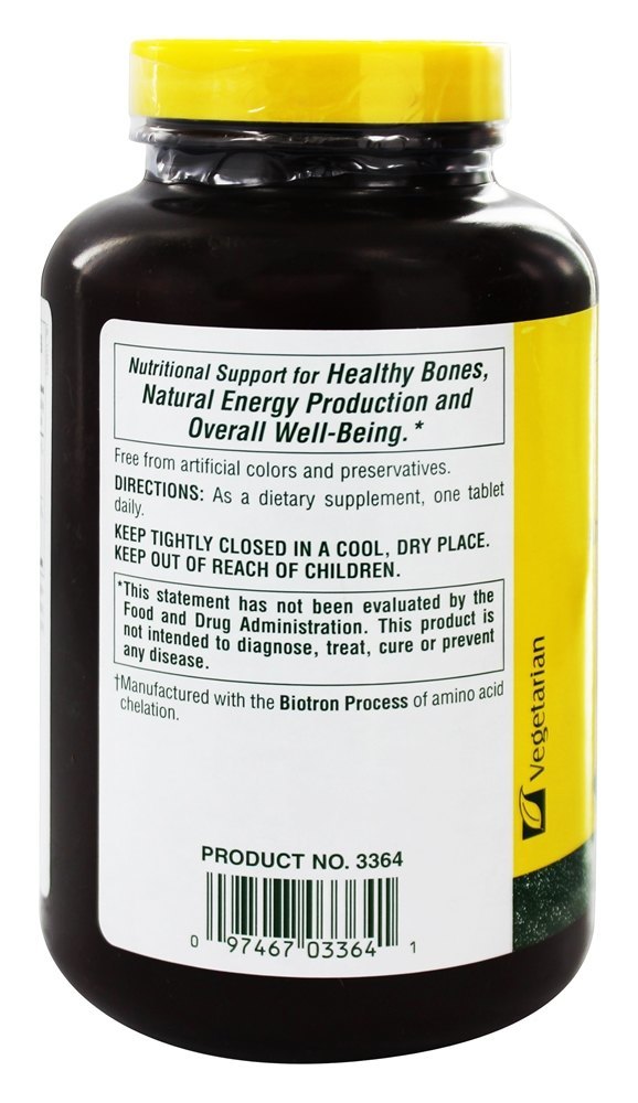 Cal / Mag 500 / 250 Mg - 180 Tablets Natures Plus - Imagem 3