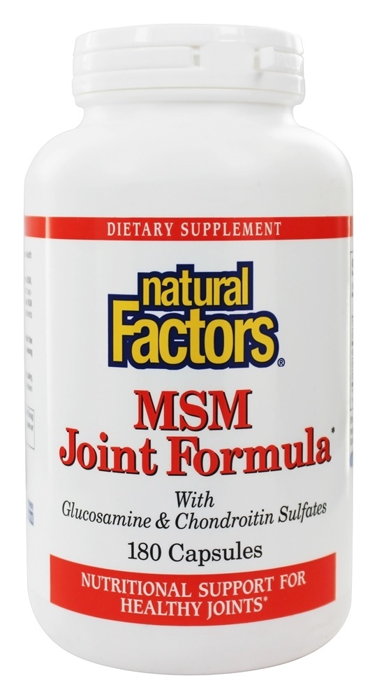 MSM Fórmula Para as Articulações Com Sulfato de Glucosamina & Condroitina - Cápsulas 180 Natural Factors
