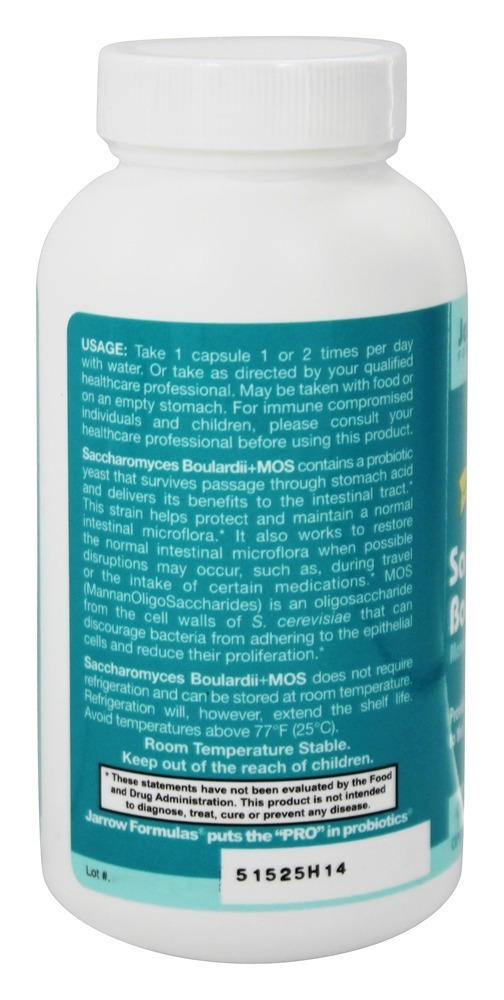 Saccharomyces Boulardii + MOS - Cápsulas vegetarianas 90 Jarrow Formulas - Imagem 3
