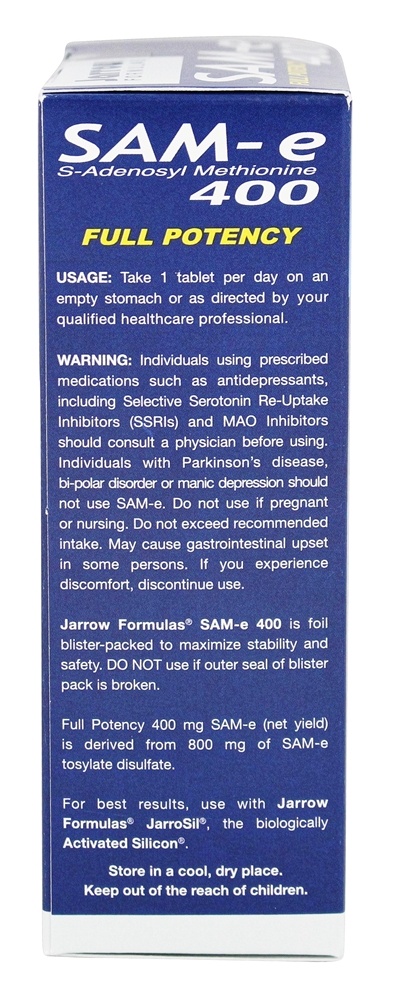 Sam-e 400 - 30 Tablets Jarrow Formulas - Imagem 4