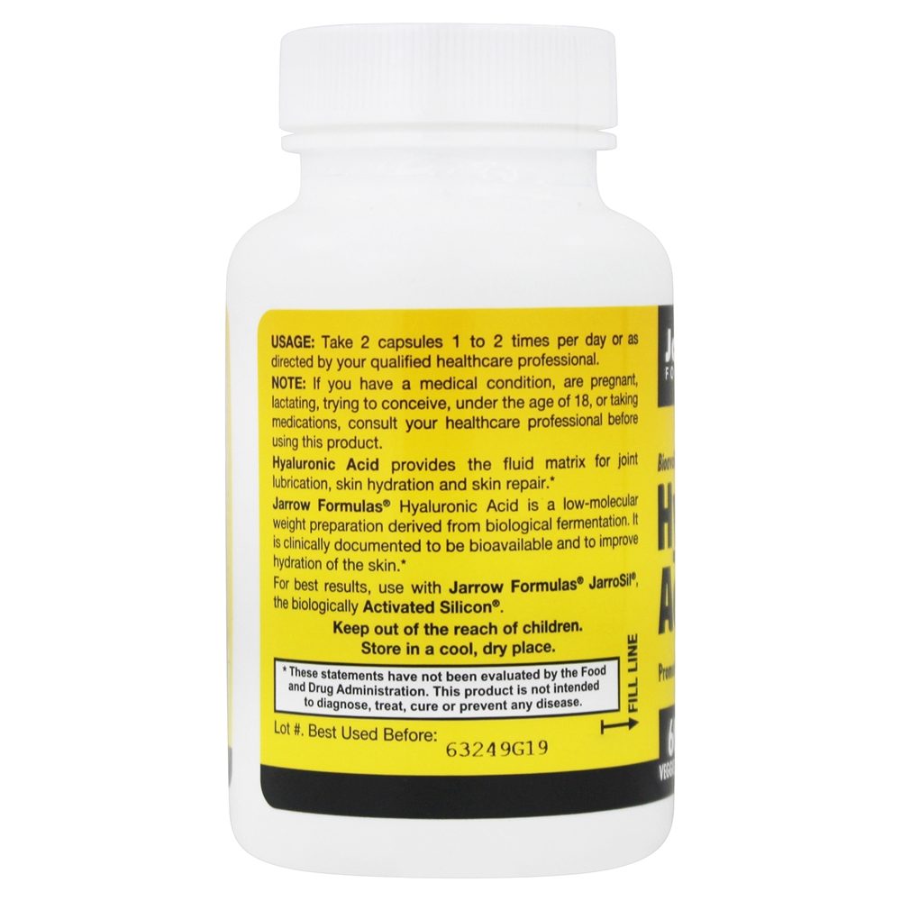 Ácido Hialurônico 50 mg. - Cápsulas 60 Jarrow Formulas - Imagem 3