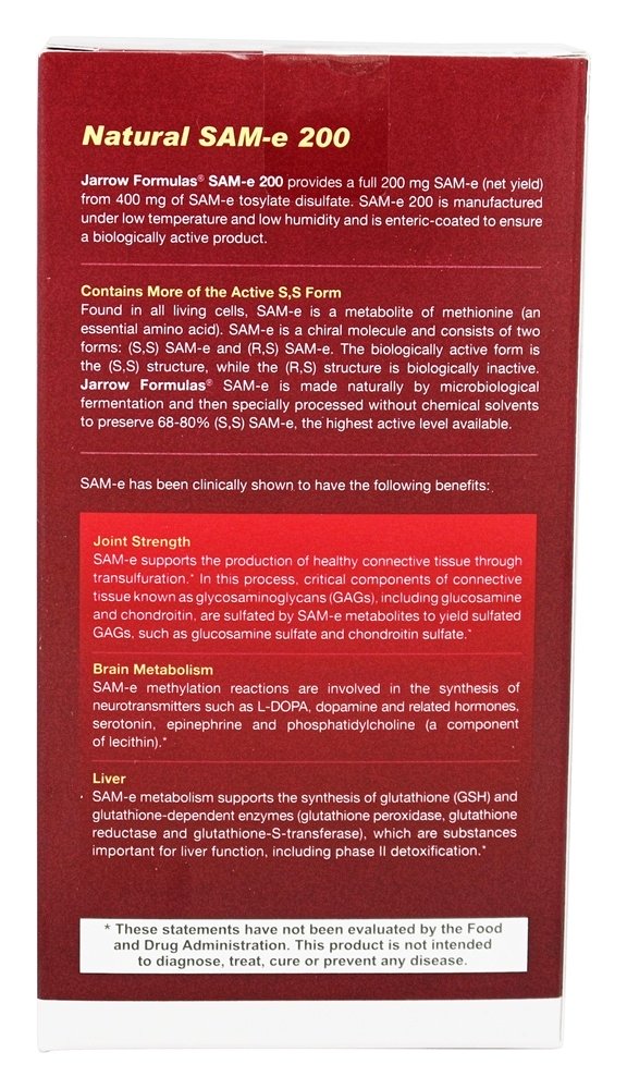 SAM-e 200 - 60 Tablets Jarrow Formulas - Imagem 3