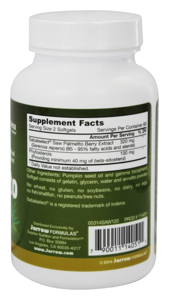 Saw Palmetto 160 mg. - 120 Softgels Jarrow Formulas - Imagem 2