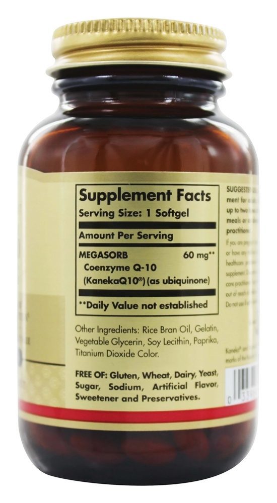 MegaSorb CoQ-10 60 mg. - 120 Softgels Solgar - Imagem 2