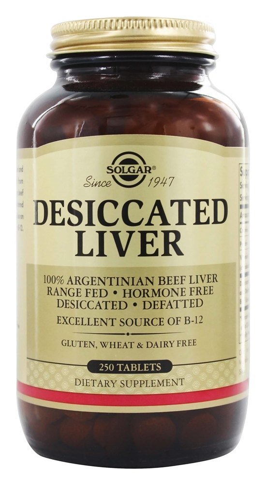 Fígado dessecado - 250 Tablets Solgar