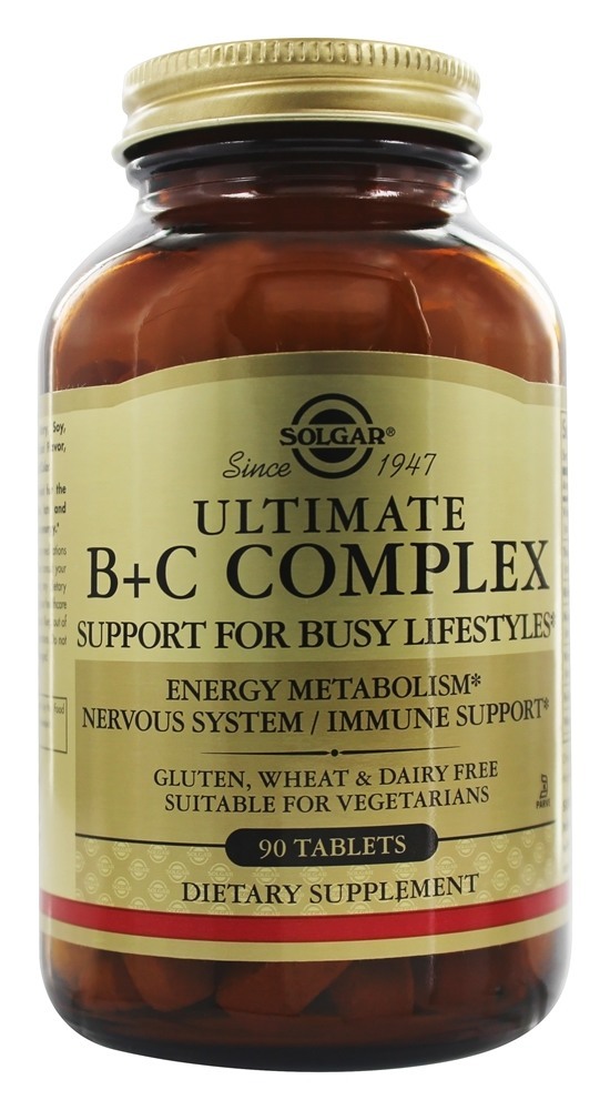 Fórmula de stress complexo Ultimate B + C - 90 Tablets Solgar