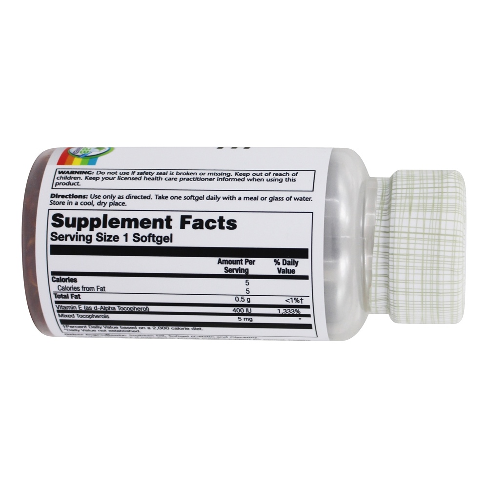 Vitamina E 400 UI - 100 Softgels Solaray - Imagem 2
